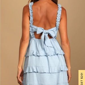 Lulus super sweet light blue smocked dress